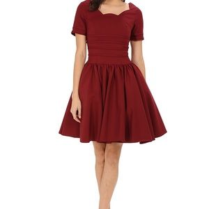 “Roman Holiday Dress” in Burgundy